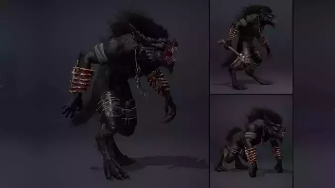 Embershadow Furry Brutal Low-poly 3D model