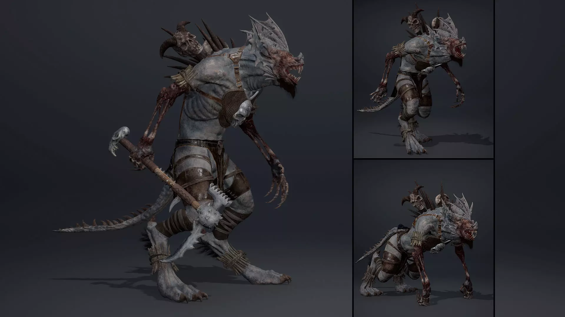 Ember Barbarian Damaged Low-poly 3D model