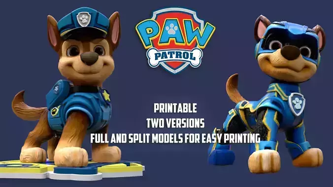 Paw Patrol Chase Printable 3D print model