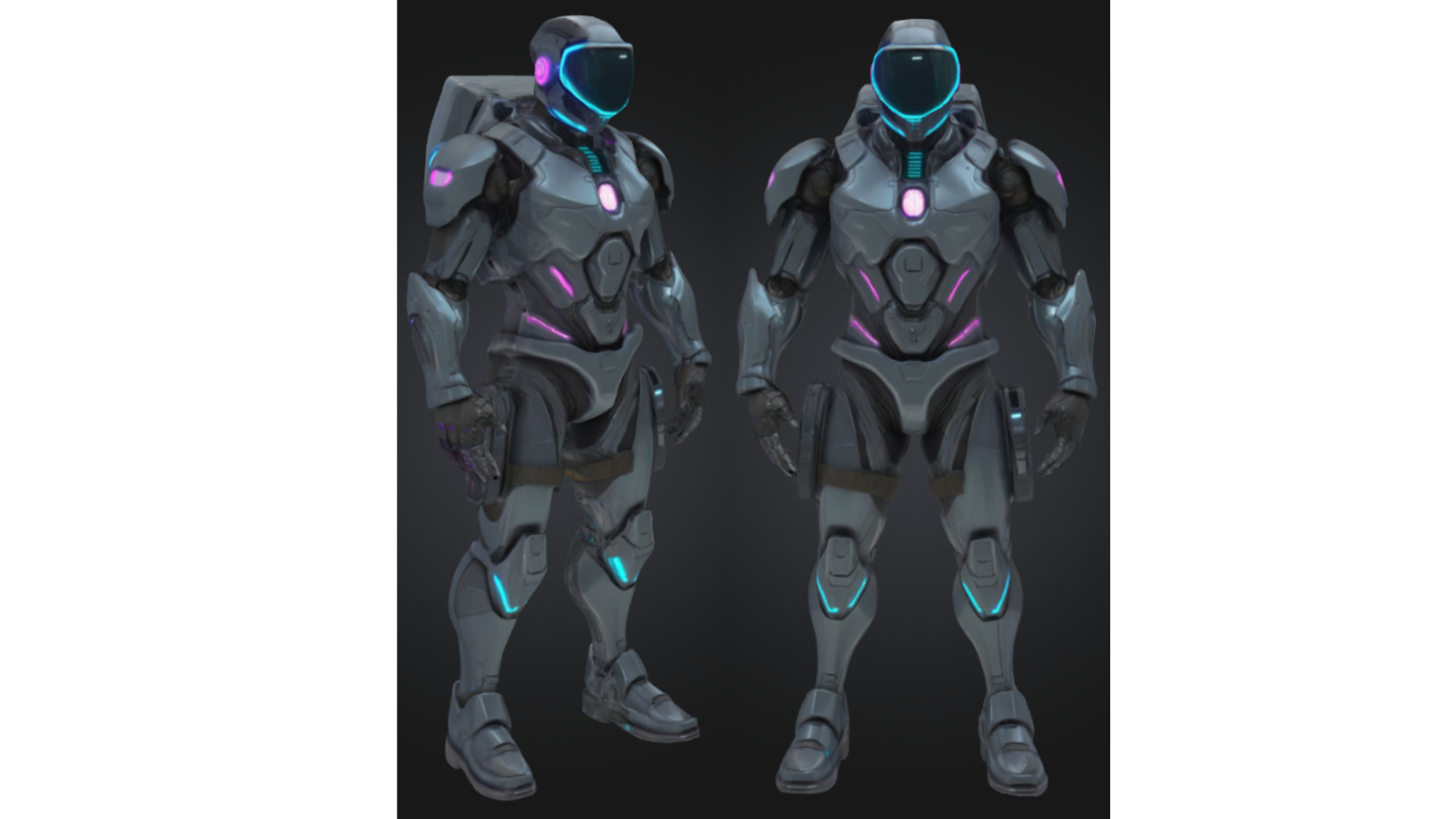 Futuristic Sci Fi Combat Robot Low-poly 3D model_3