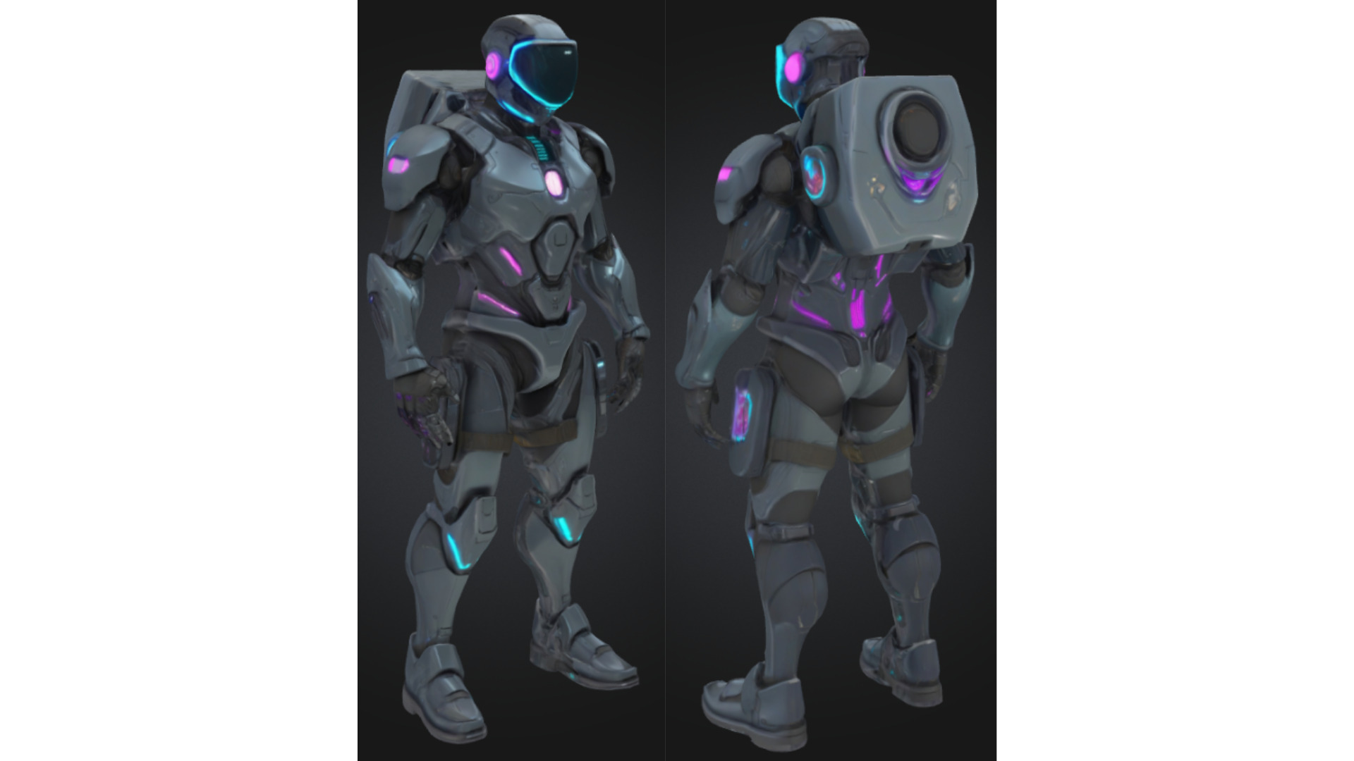 Futuristic Sci Fi Combat Robot Low-poly 3D model_2