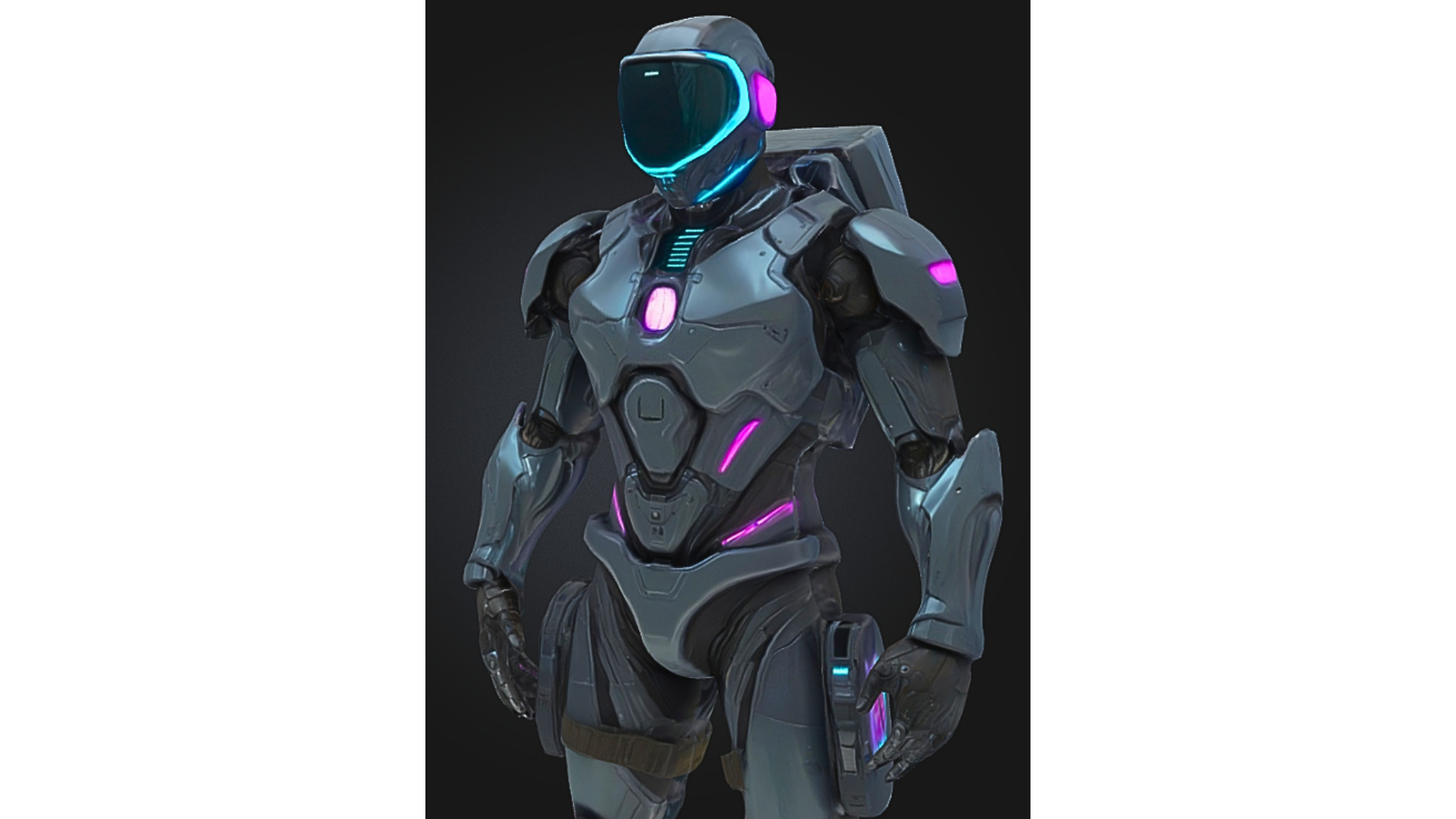 Futuristic Sci Fi Combat Robot Low-poly 3D model_4