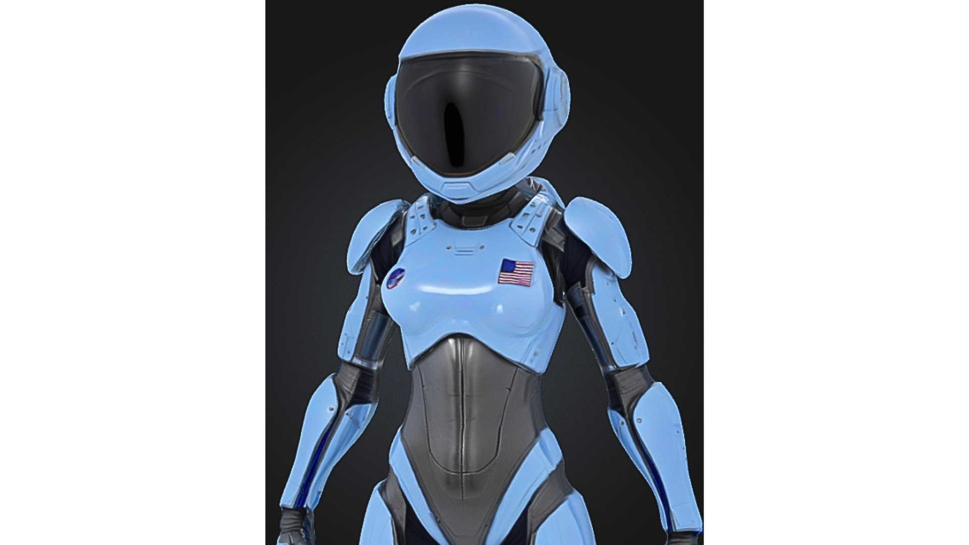 Female Astronaut Exosuit Space Low-poly 3D model_4
