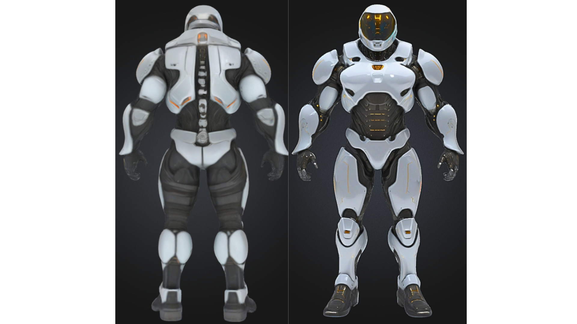 Futuristic Combat Android Low-poly 3D model_1