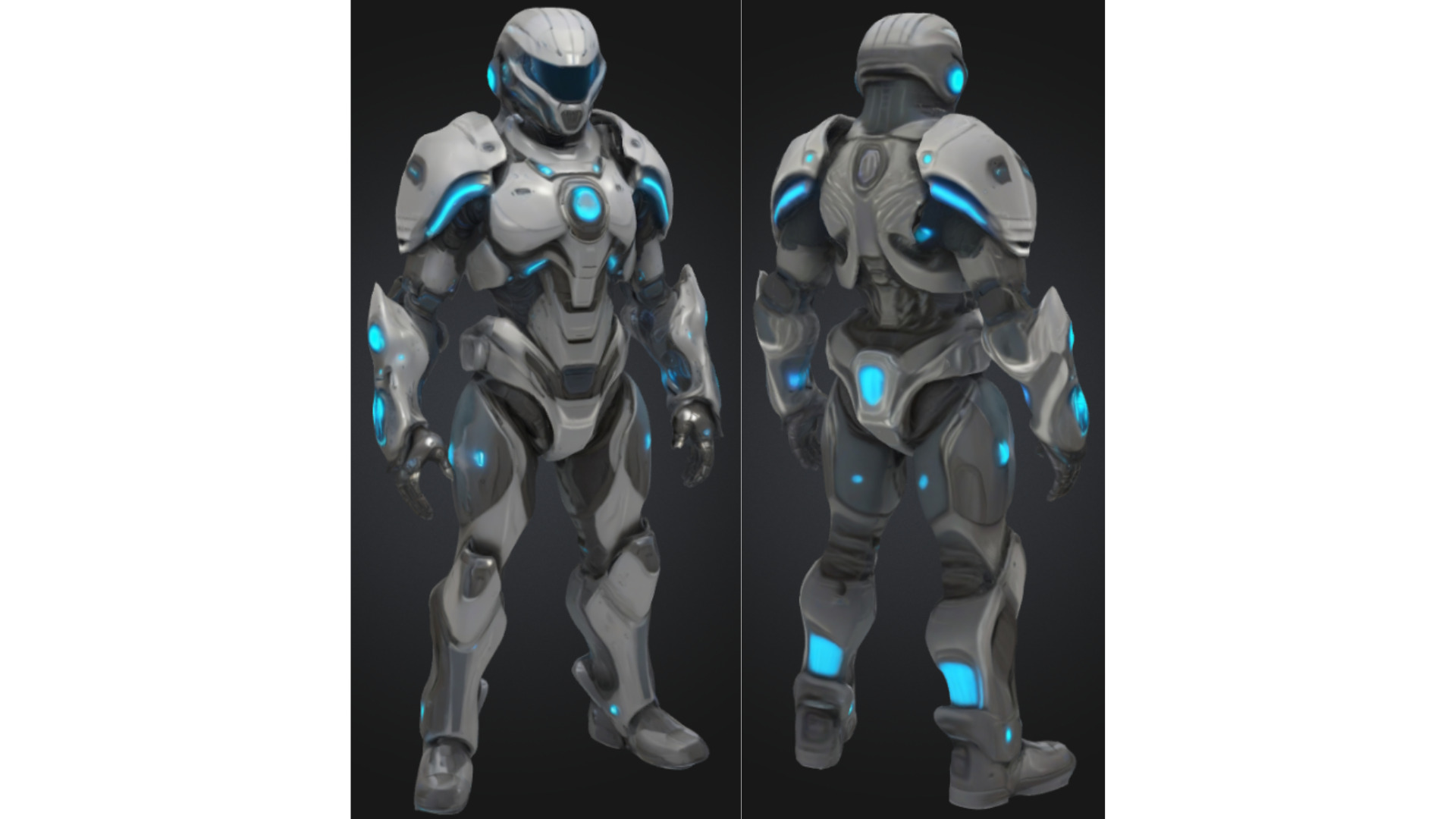 Futuristic Combat Robot Soldier Sci Fi Low-poly 3D model_2