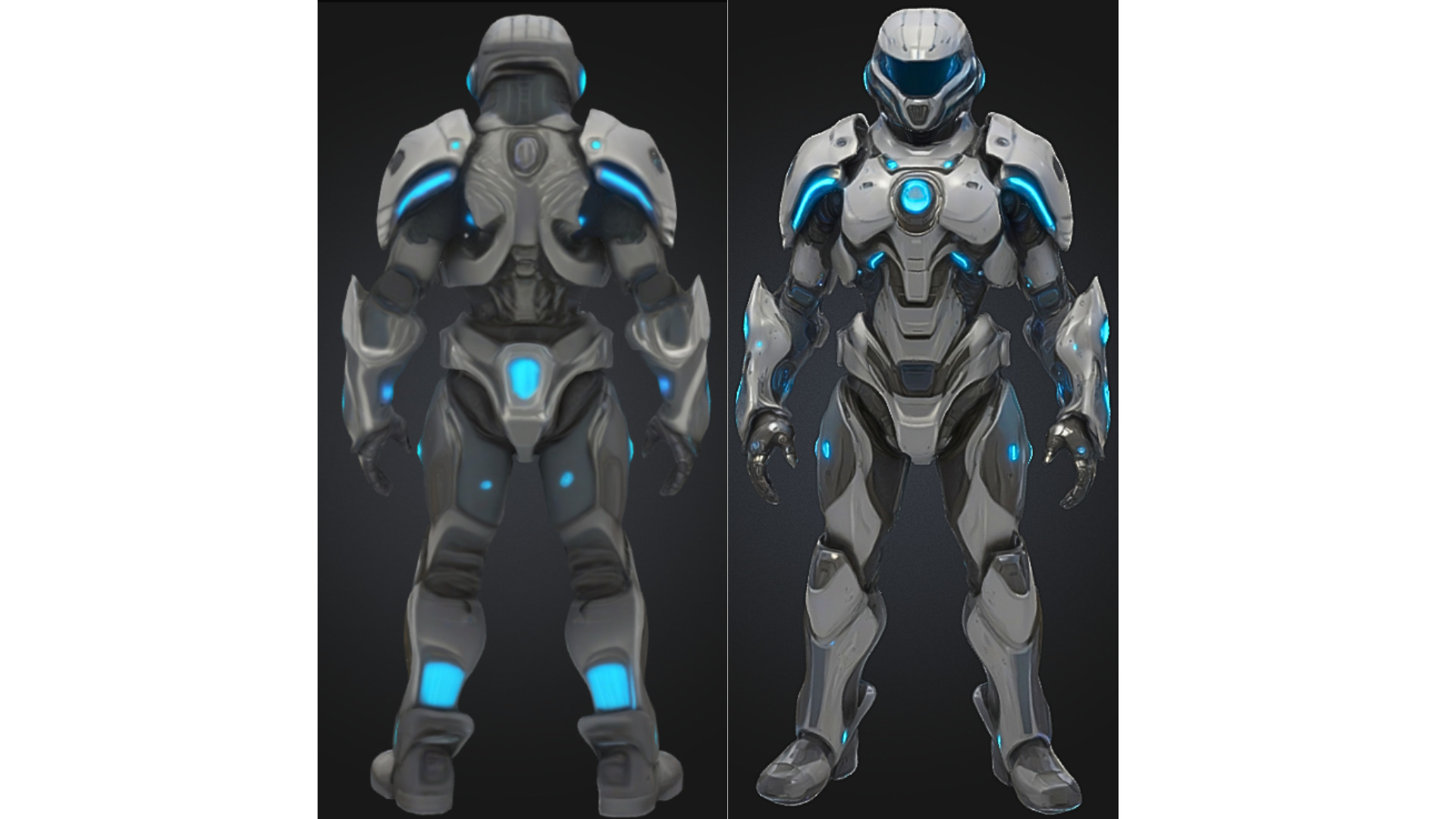 Futuristic Combat Robot Soldier Sci Fi Low-poly 3D model_1