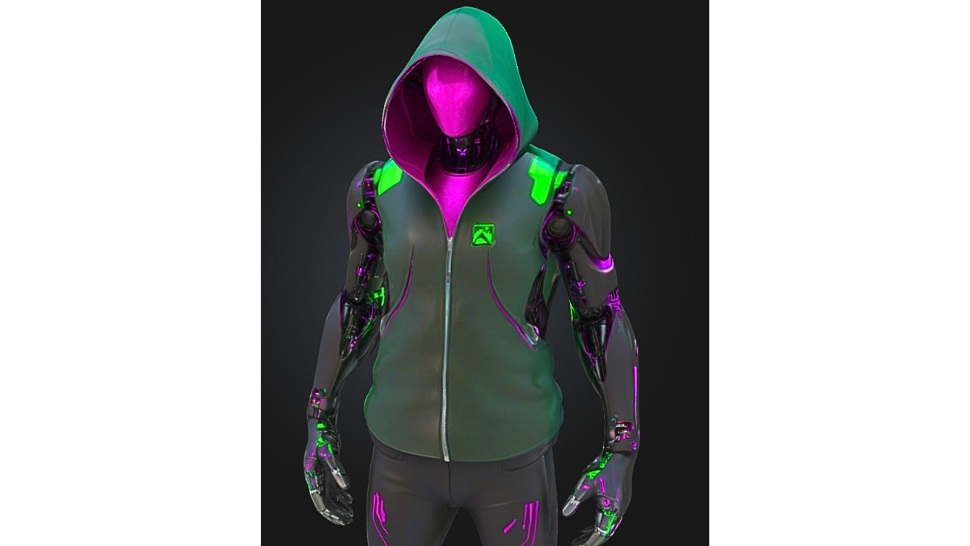 Cyberpunk Street Android Low-poly 3D model_4