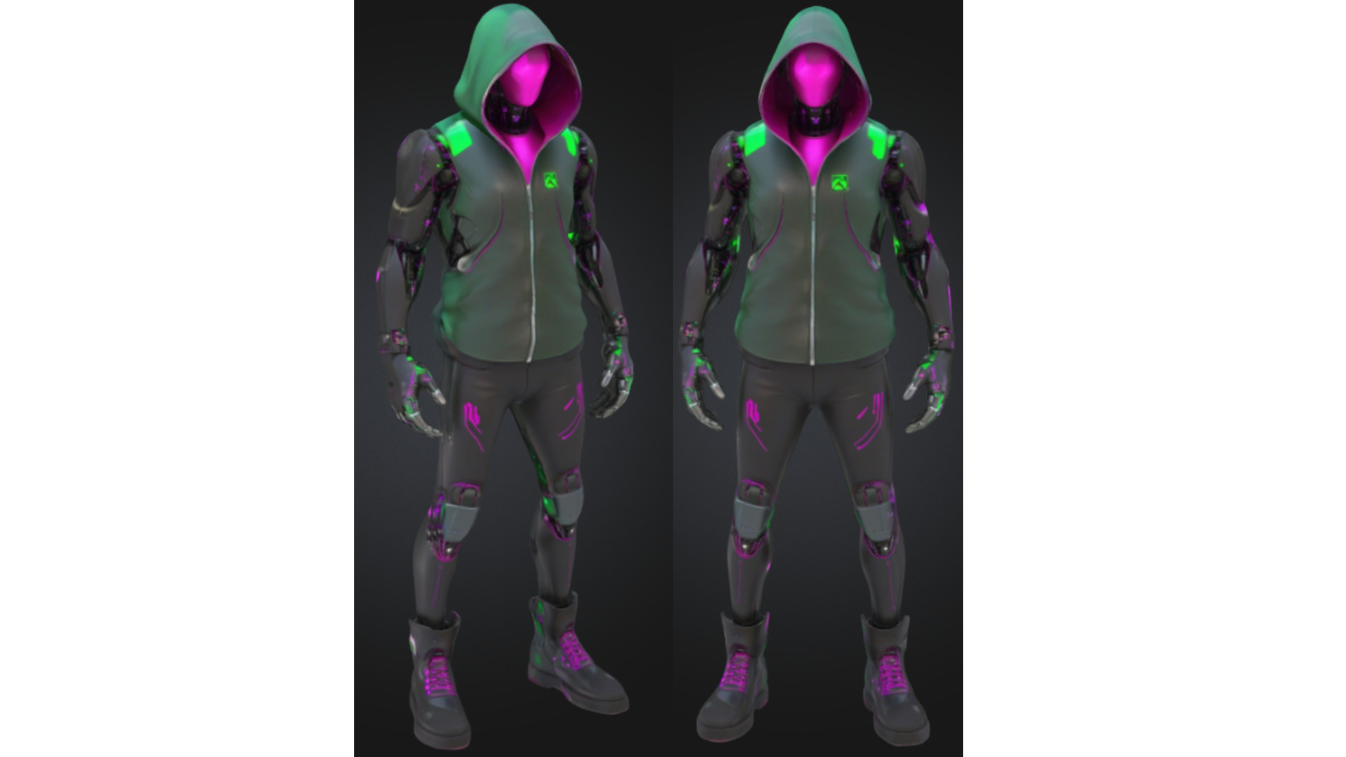 Cyberpunk Street Android Low-poly 3D model_3