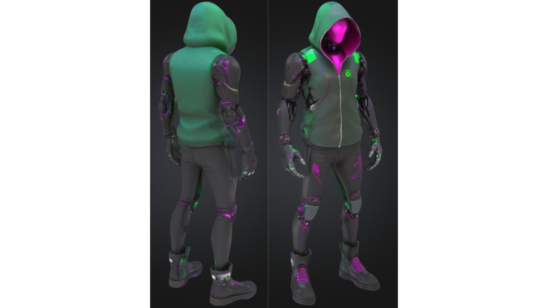 Cyberpunk Street Android Low-poly 3D model_2