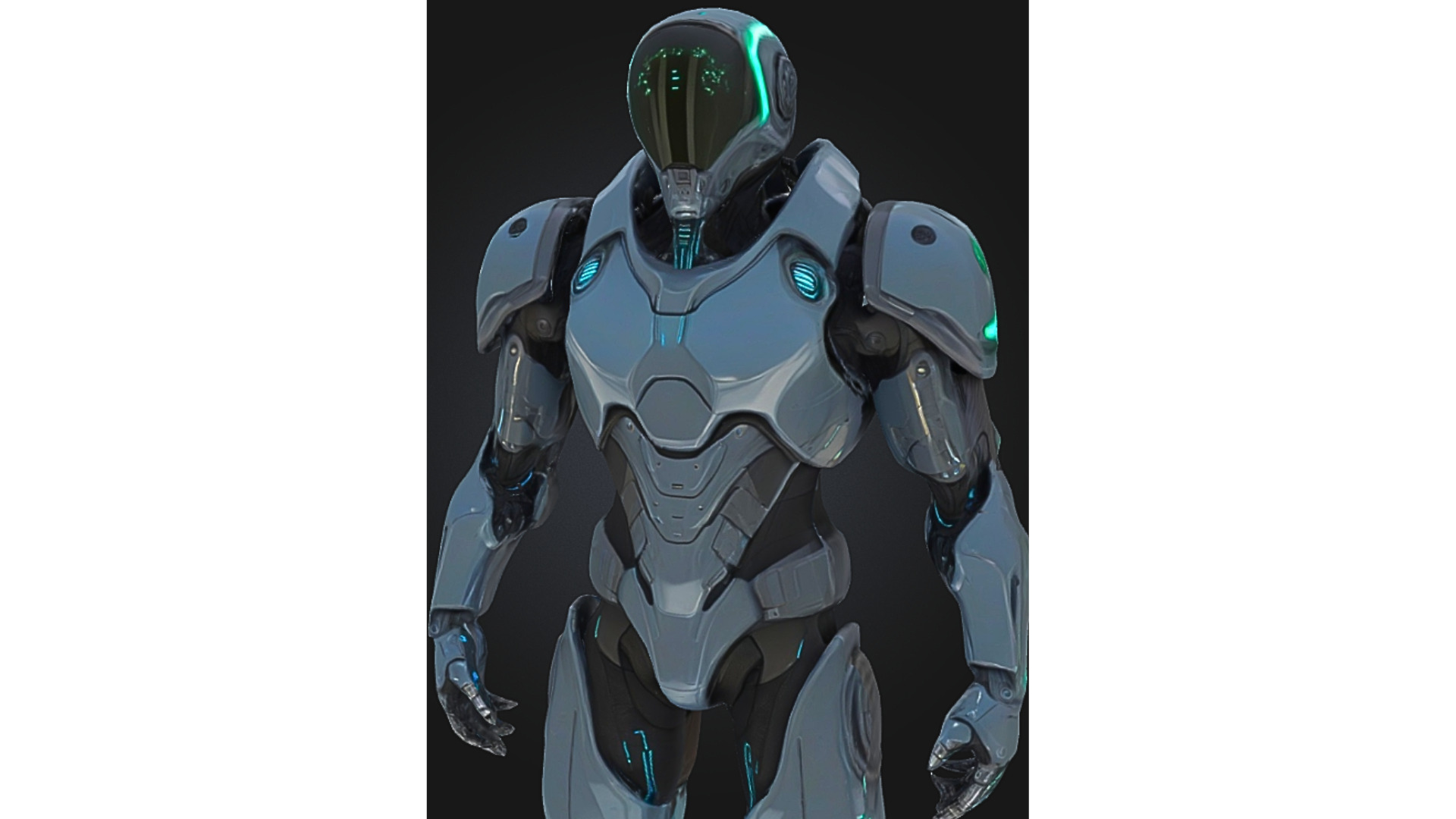 Next Gen Sci Fi Armored Robot Character Low-poly 3D model_4