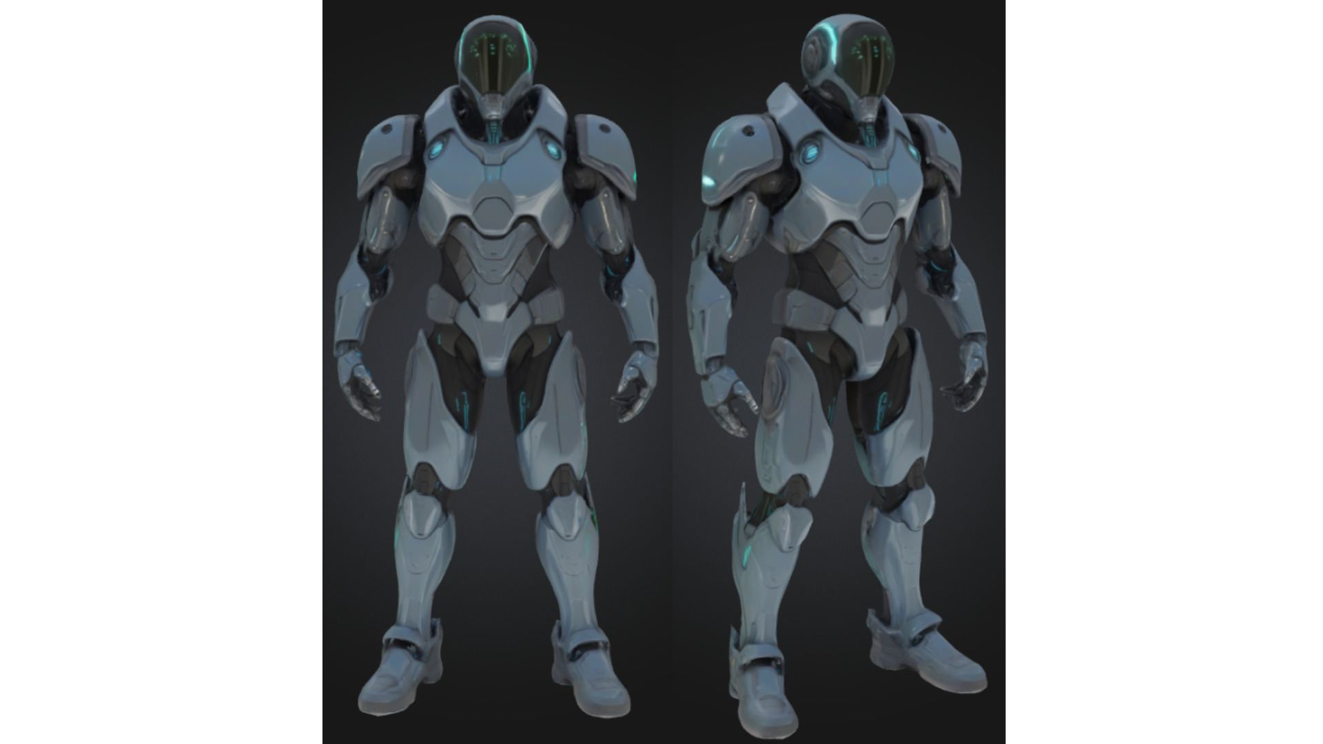 Next Gen Sci Fi Armored Robot Character Low-poly 3D model_3