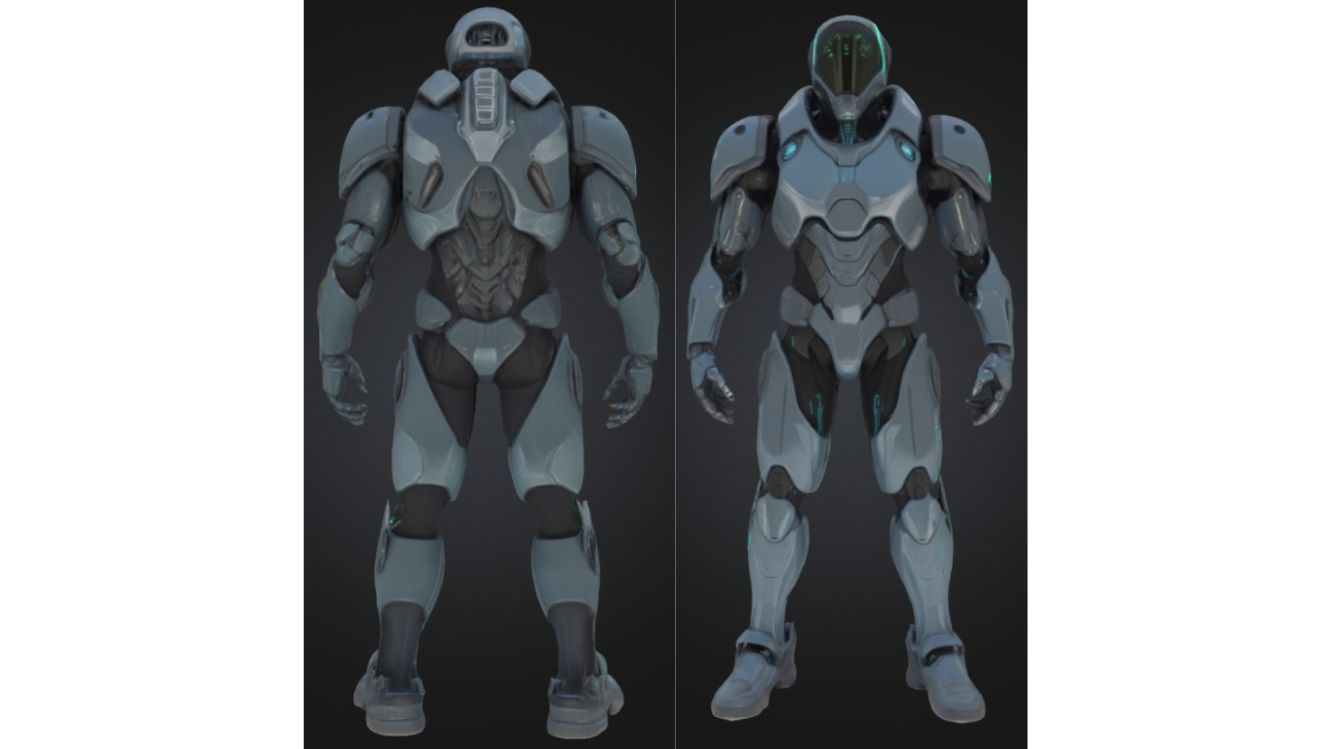 Next Gen Sci Fi Armored Robot Character Low-poly 3D model_1