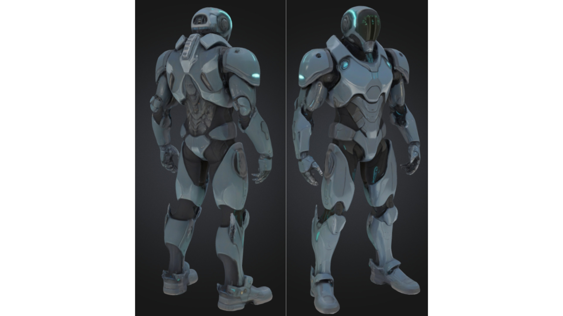 Next Gen Sci Fi Armored Robot Character Low-poly 3D model_2