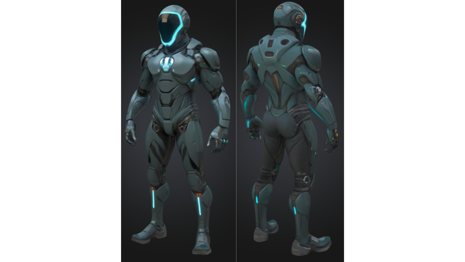 Futuristic Sci Fi Armored Soldier Low-poly 3D model_1