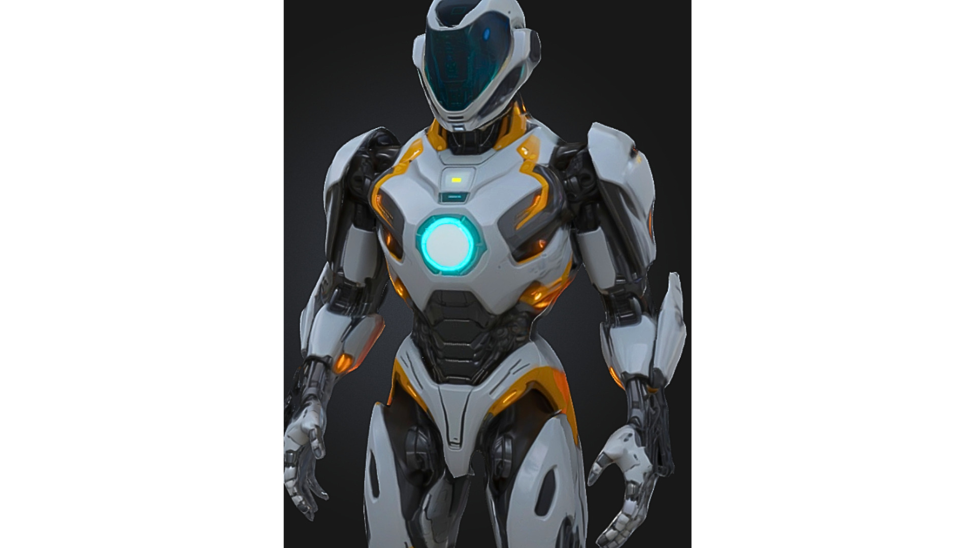 Futuristic Armored Sci Fi Robot Low-poly 3D model_4