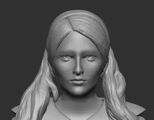 Sword School Girl Stylized Anime Warrior 3D Print Model  3D print model