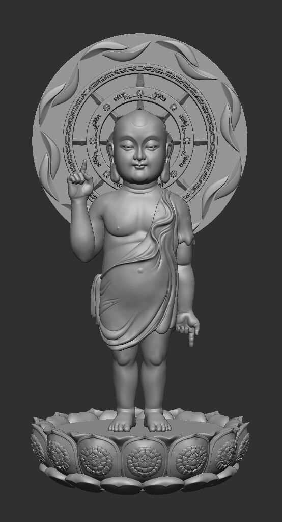 Baby Buddha Model Siddhartha Gautama Birth Pose 3D print model_1