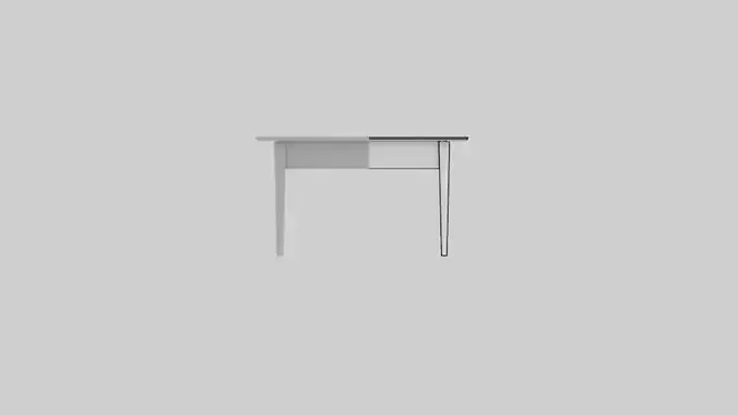 Simple Table 3D Model  Untextured Clean Topology