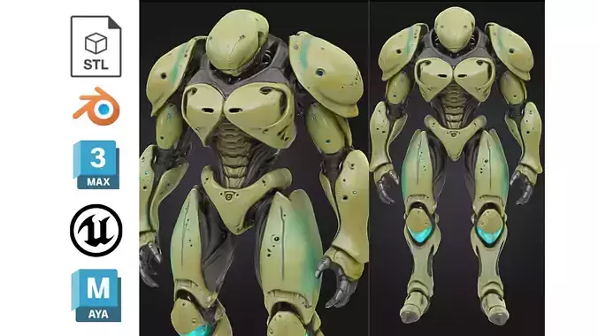 Futuristic Sci Fi Robot Low-poly 3D model Futuristic Sci Fi Robot Low-poly 3D model