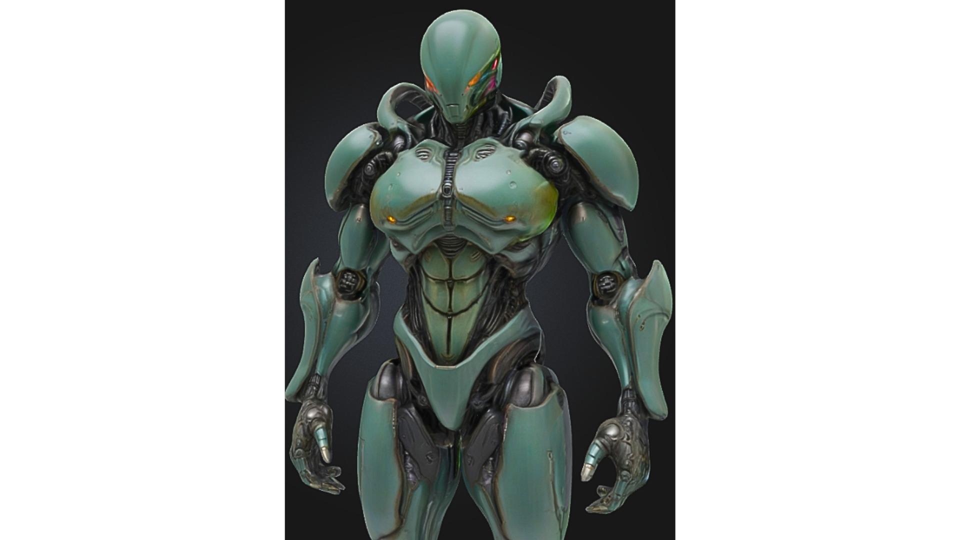 Futuristic Bio Mech Robot Low-poly 3D model_4