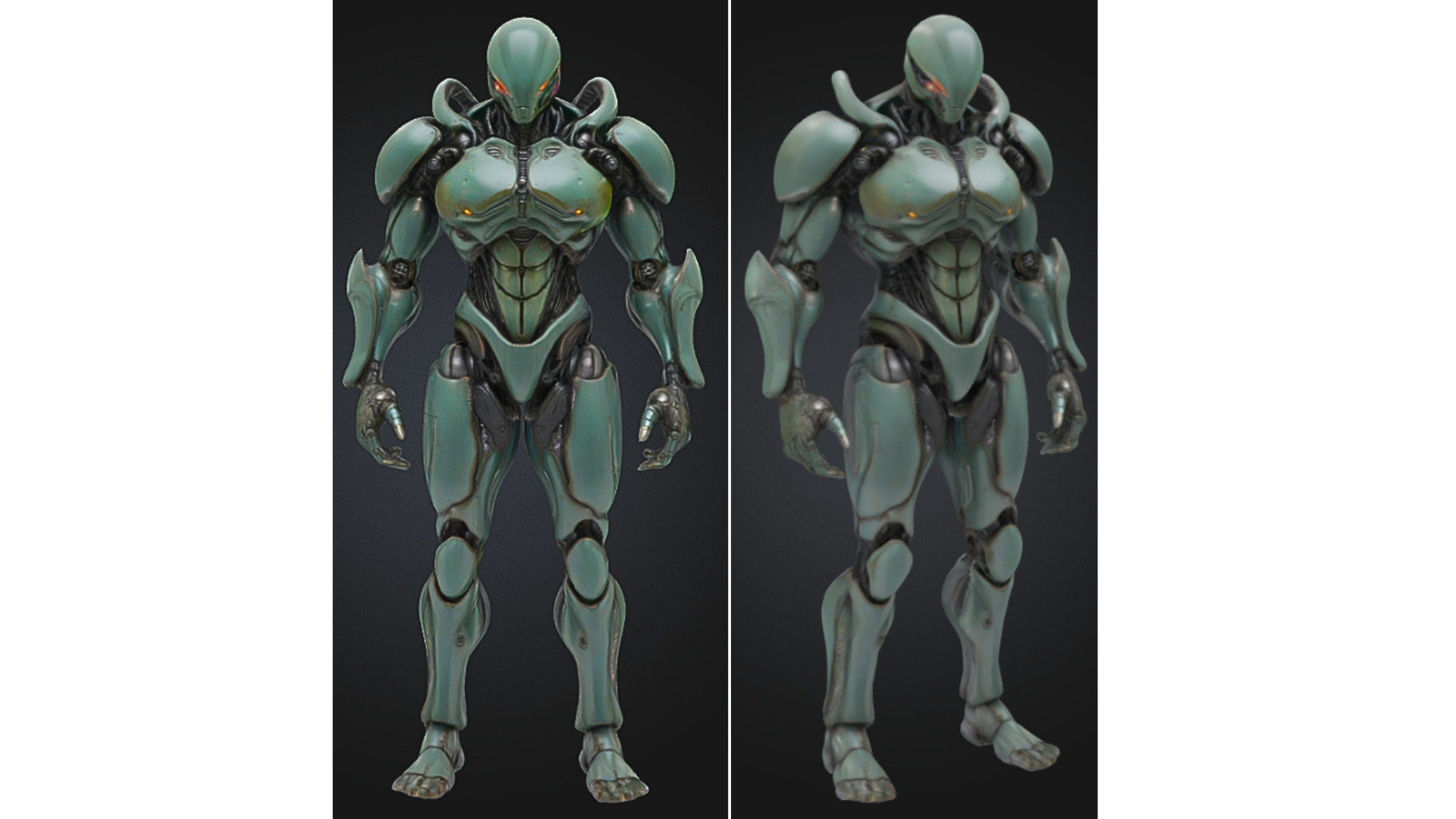 Futuristic Bio Mech Robot Low-poly 3D model_3