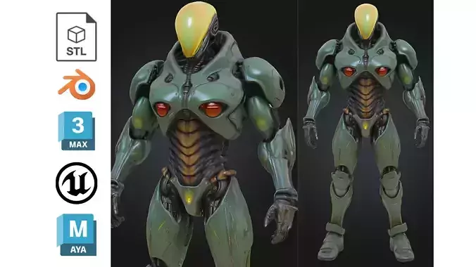 Futuristic Bio Mechanical Robot