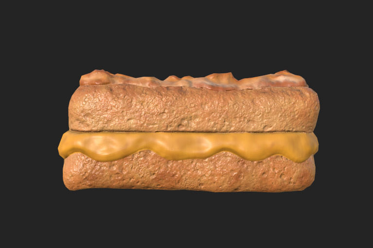 Grilled Cheese Toast Low-poly 3D model_2