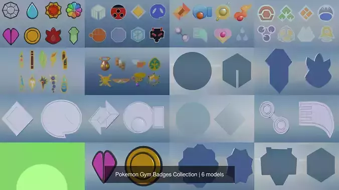 Pokemon Gym Badges Collection