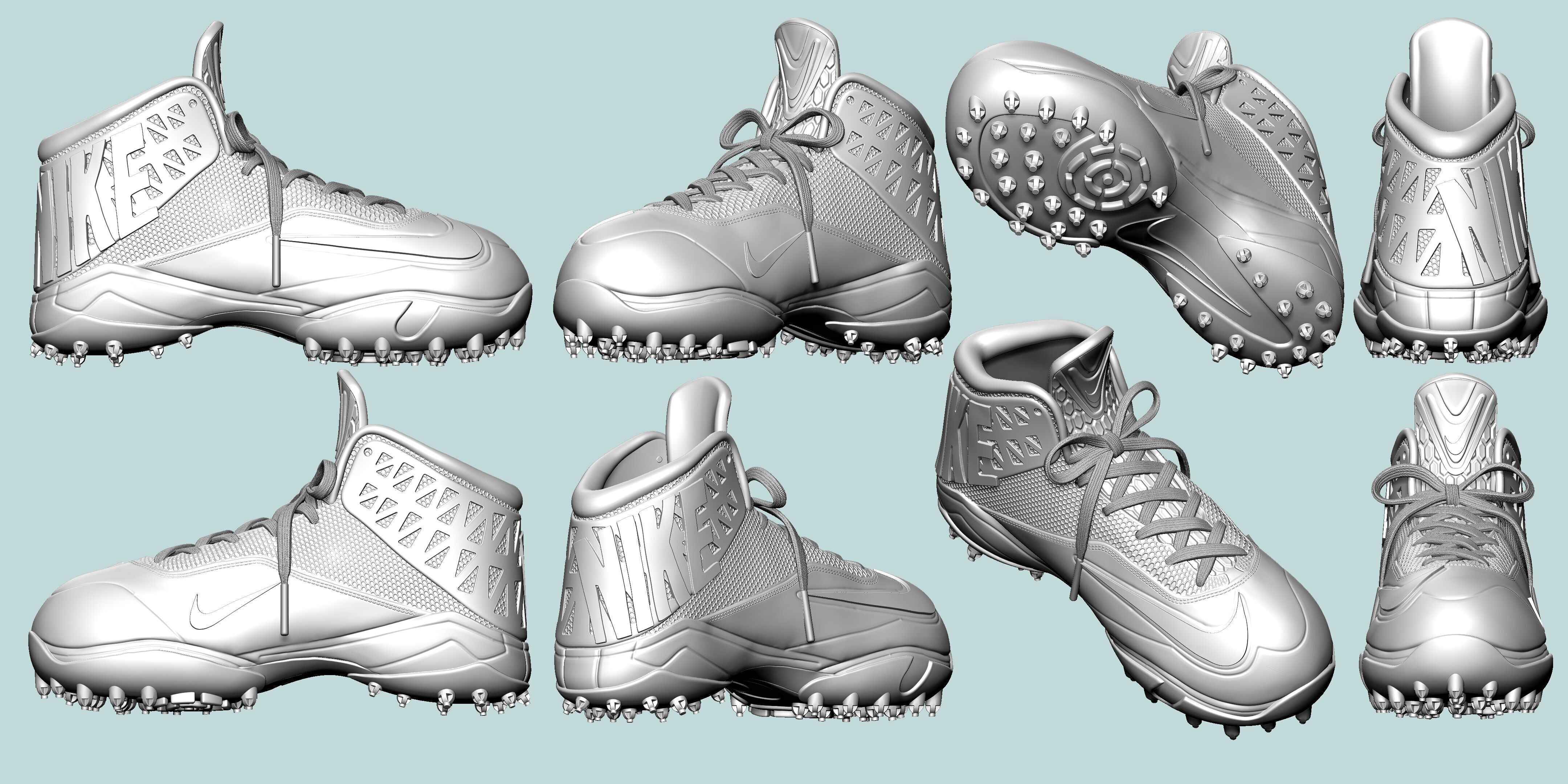 Nike Zoom Code Elite Destroyer Football Cleats  3D print model_1