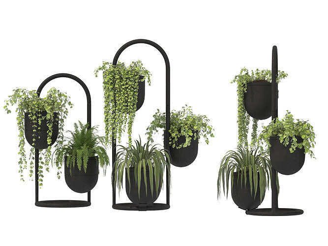 Metal Plant Set 01 3D model