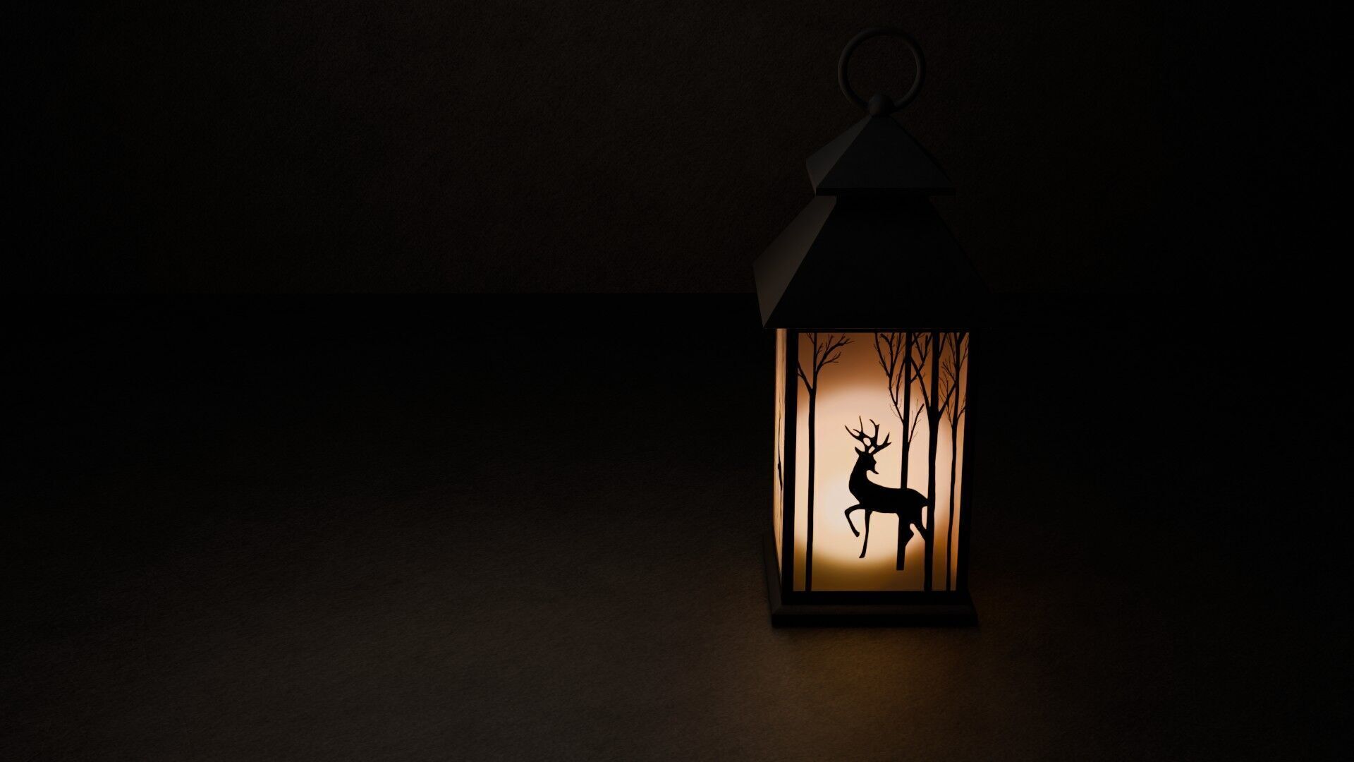 Lantern with silhouette Free low-poly 3D model_5