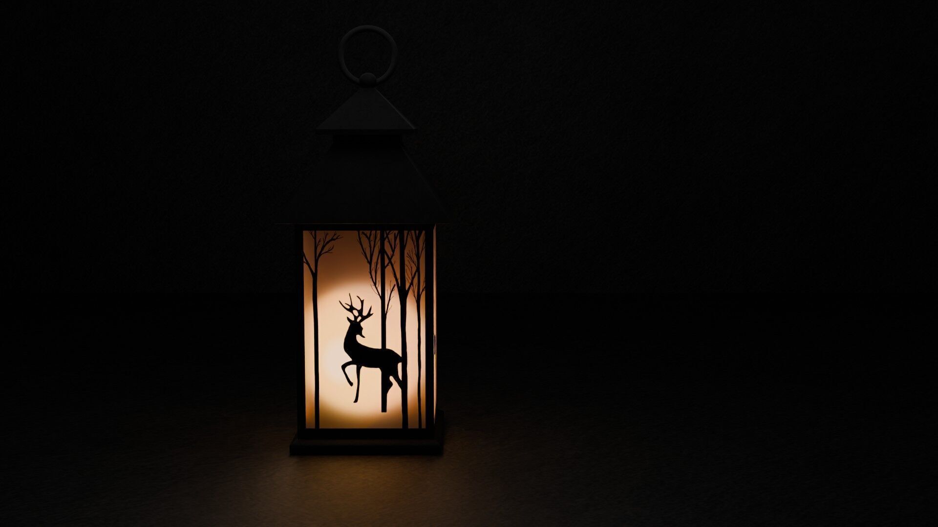 Lantern with silhouette Free low-poly 3D model_7