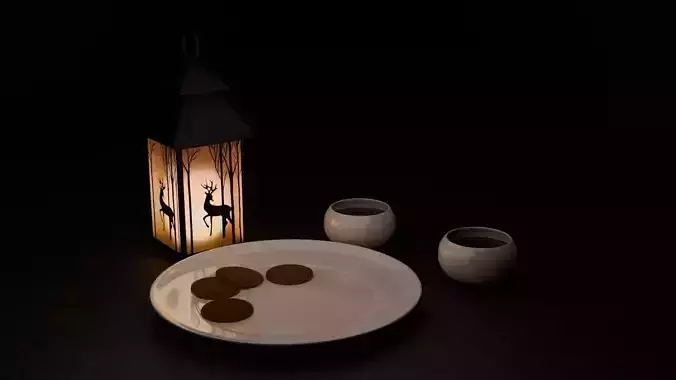 Lantern with silhouette