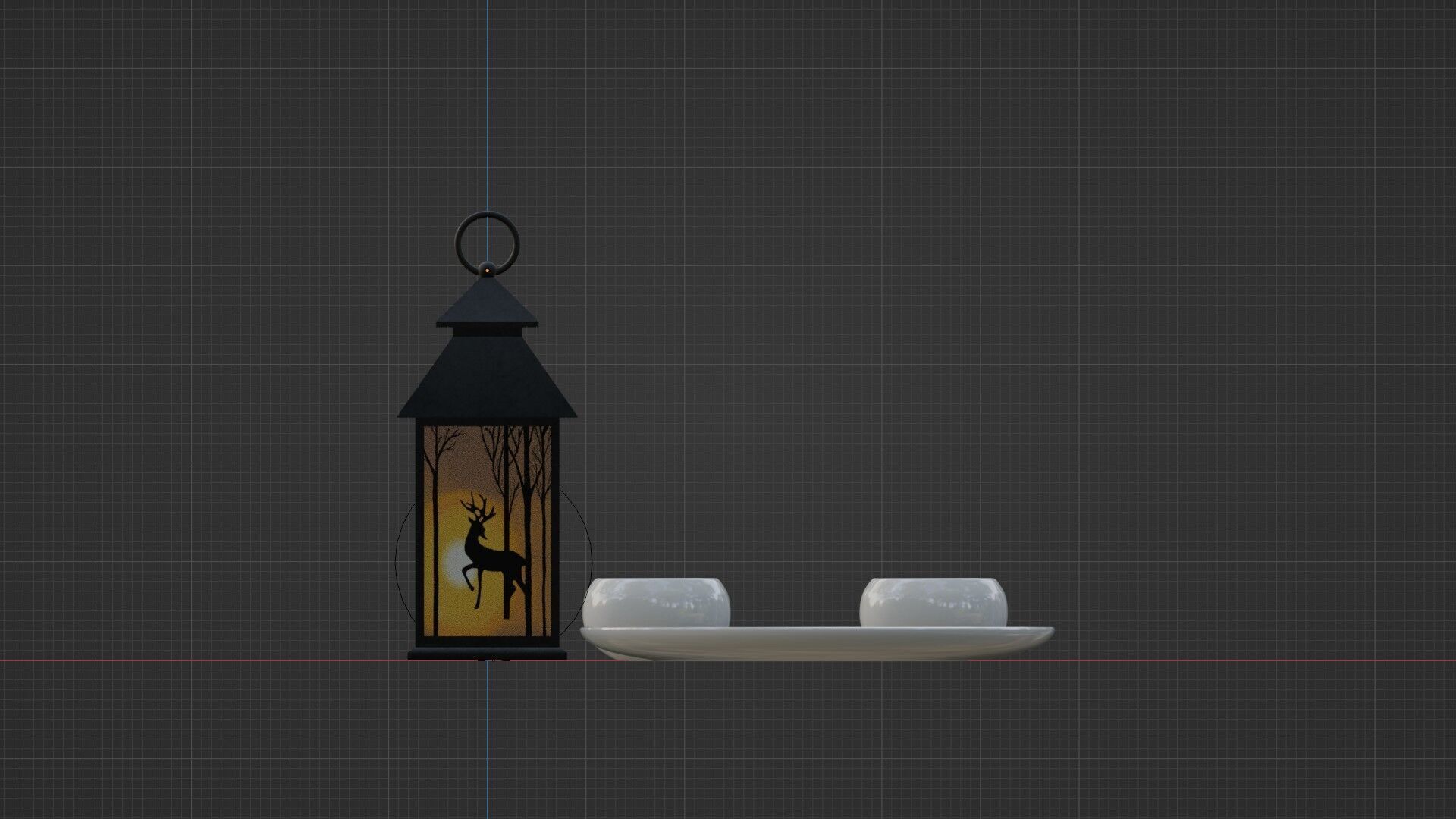 Lantern with silhouette Free low-poly 3D model_14