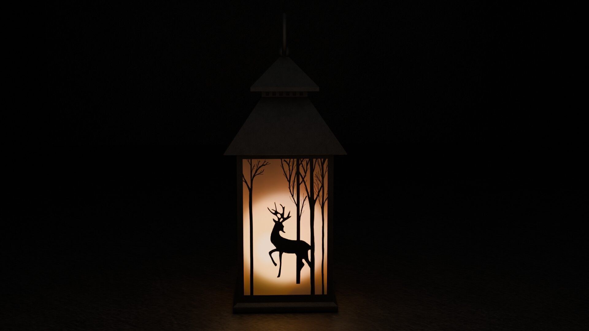 Lantern with silhouette Free low-poly 3D model_6