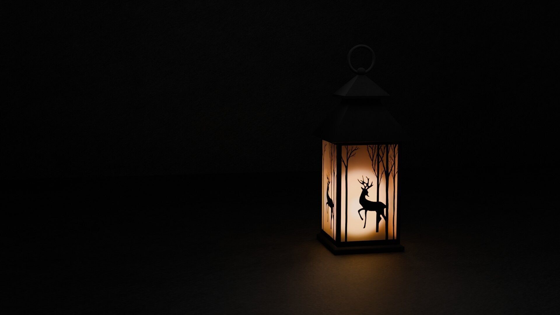 Lantern with silhouette Free low-poly 3D model_4