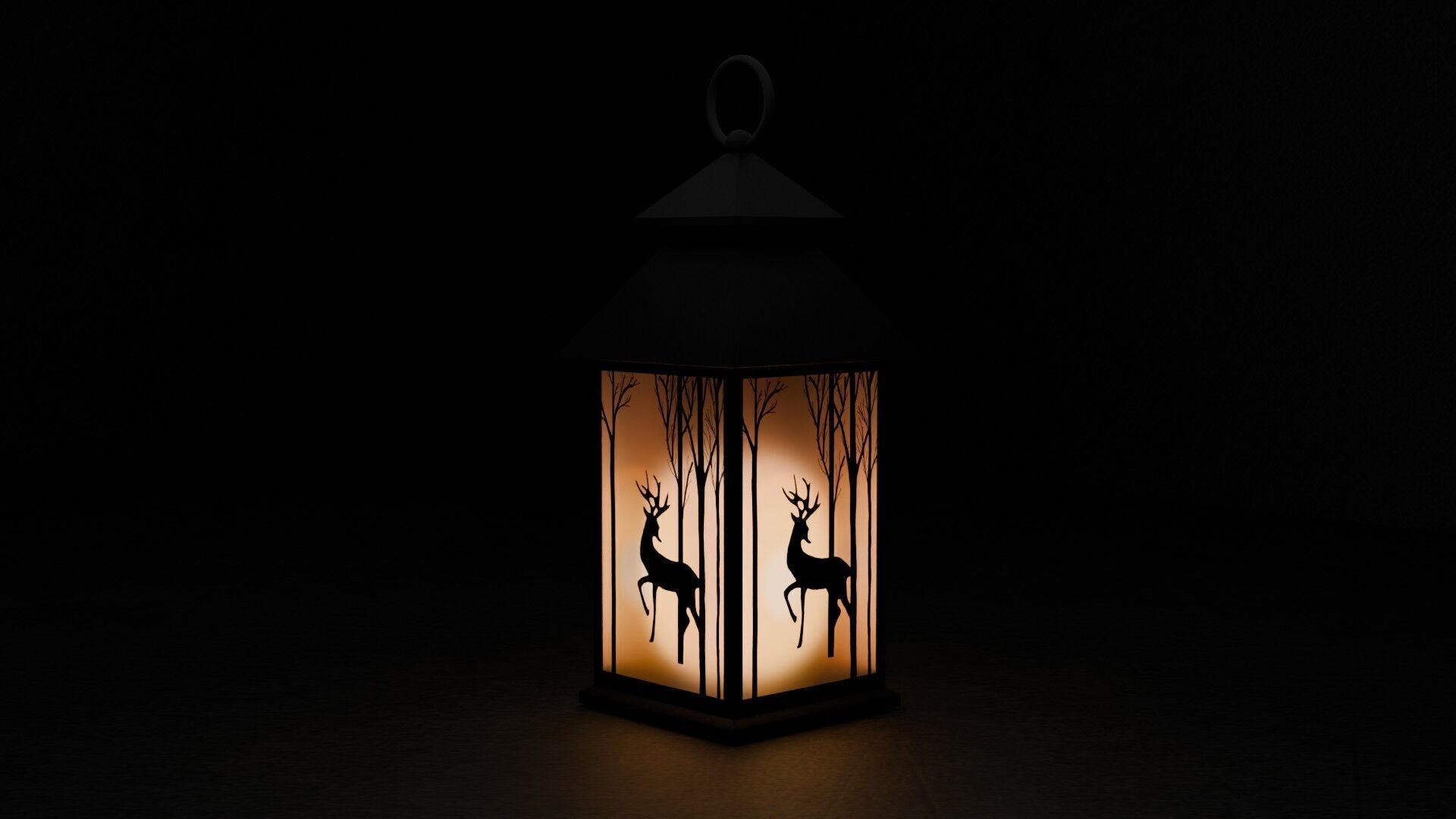 Lantern with silhouette Free low-poly 3D model_8