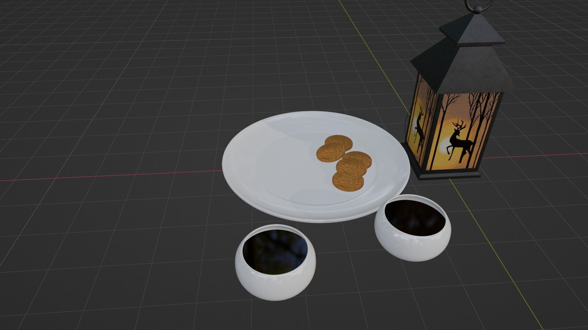 Lantern with silhouette Free low-poly 3D model_10