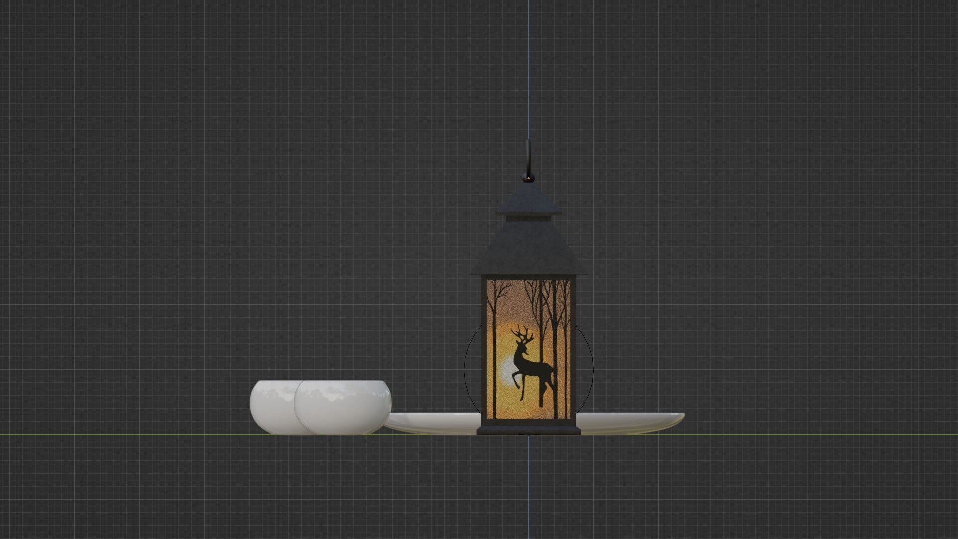 Lantern with silhouette Free low-poly 3D model_15