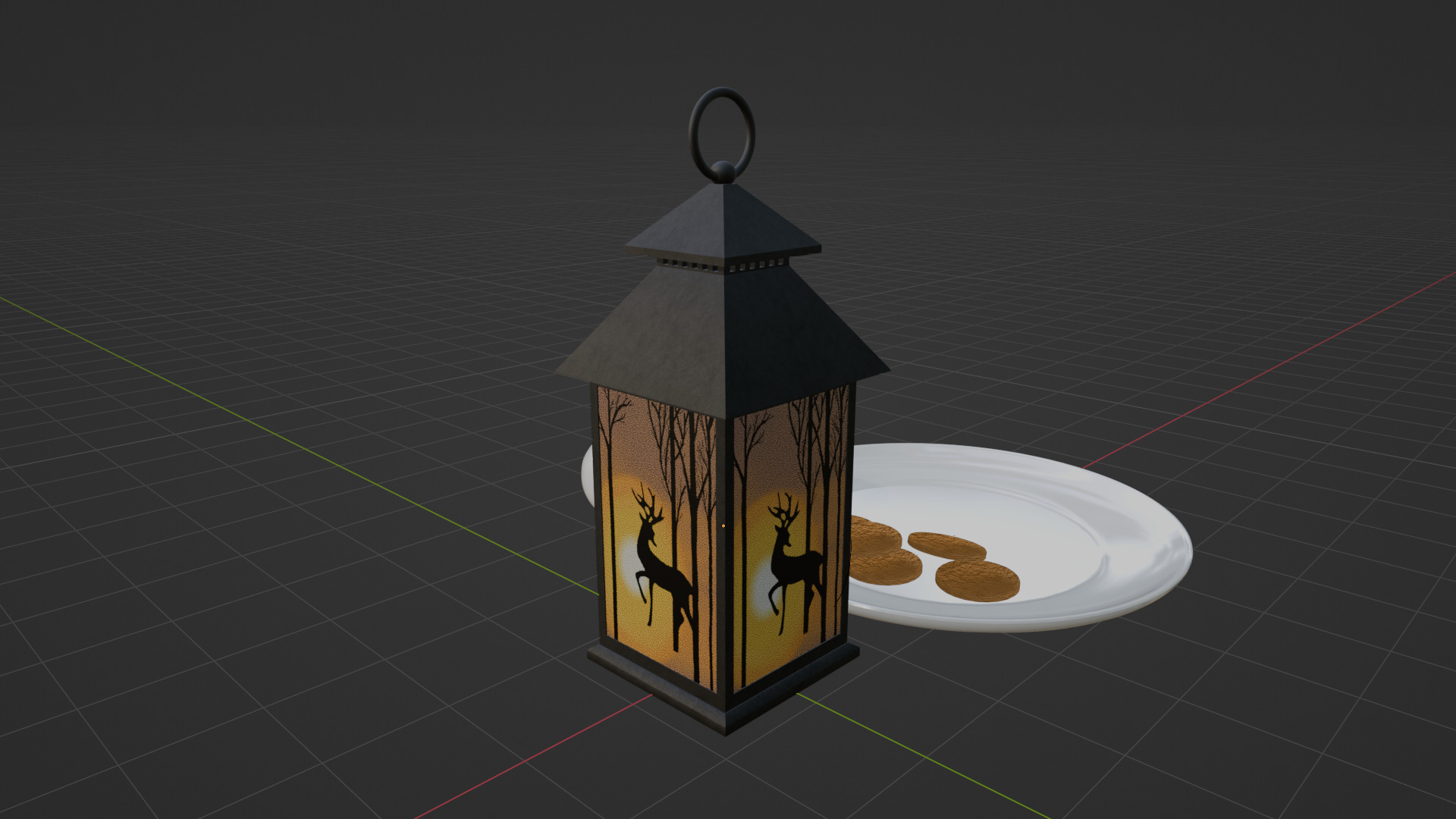 Lantern with silhouette Free low-poly 3D model_9