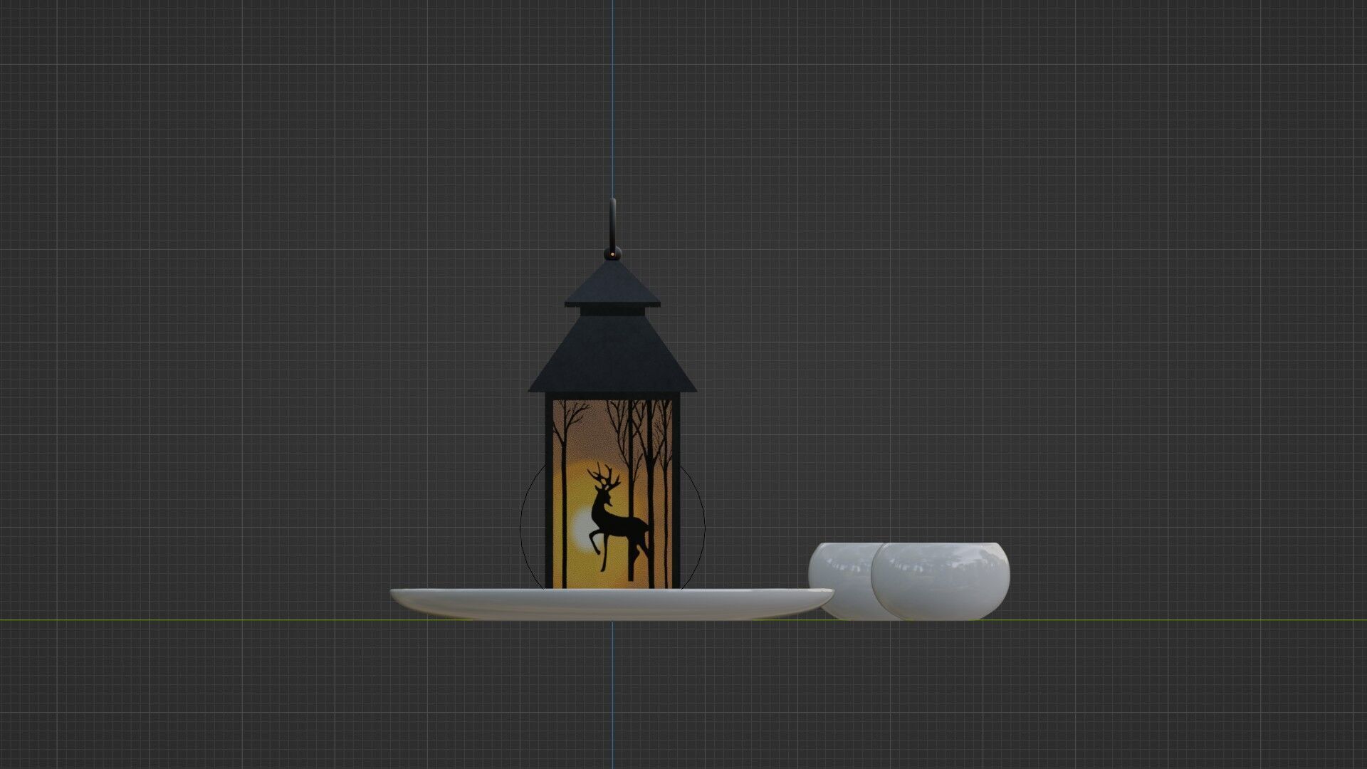 Lantern with silhouette Free low-poly 3D model_13