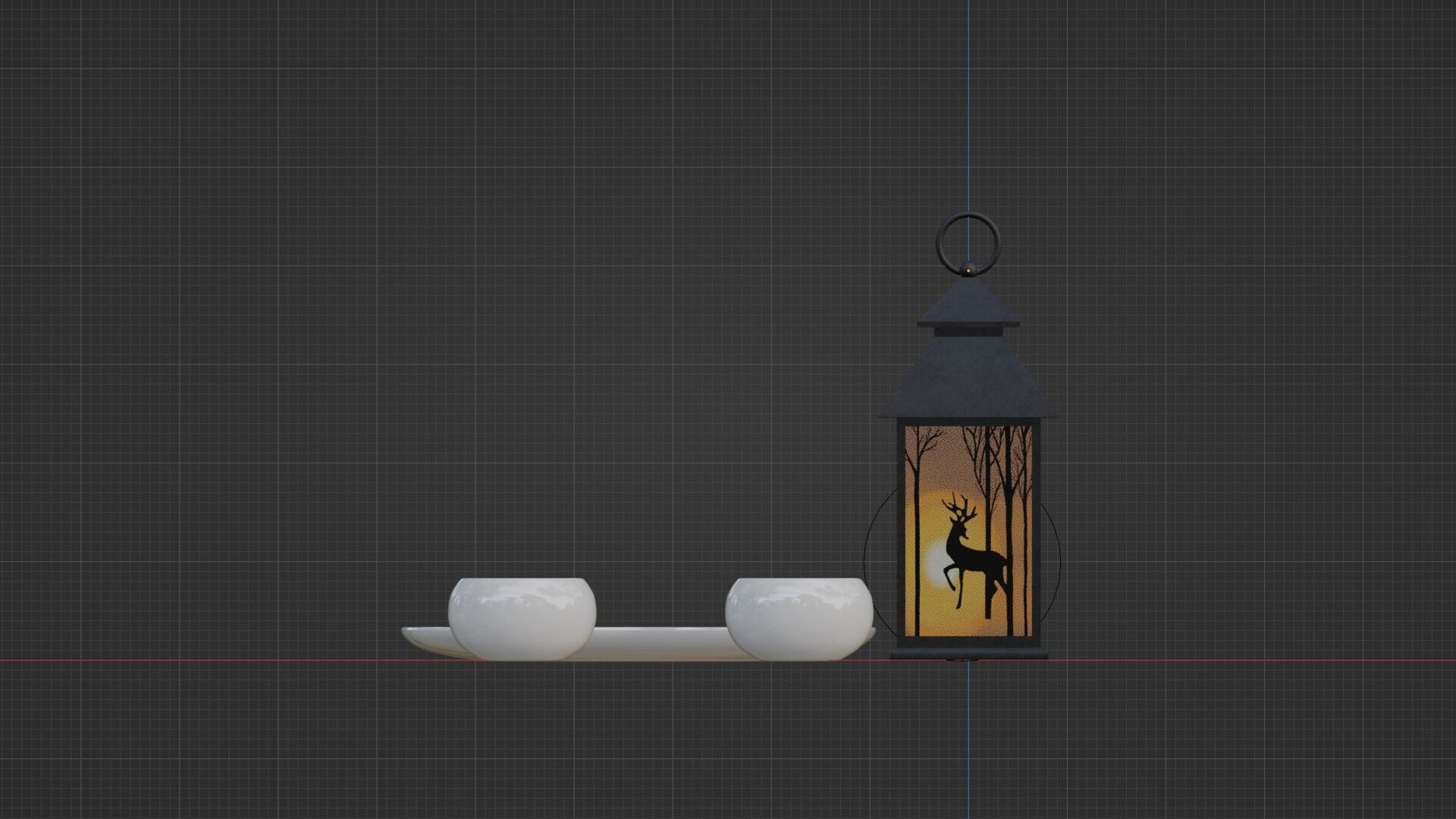 Lantern with silhouette Free low-poly 3D model_11