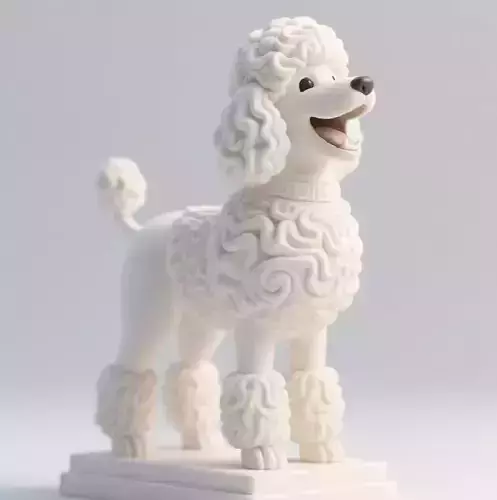  604  Laughing  Poodle  Totem  Full Body  3D Model