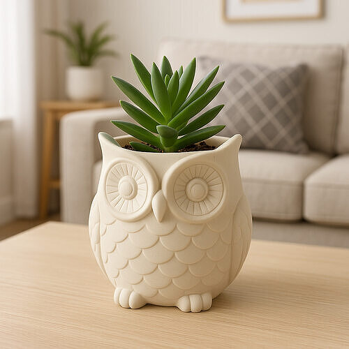 Decomorph Owl Candle Holder Artisan 3D Printed Home Accent 3D print model
