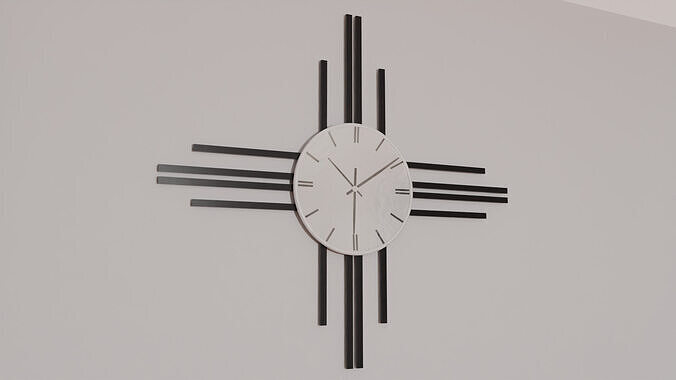 Modern Minimalist Wall Clock 3D Model for Interior Rendering Low-poly 3D model