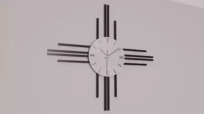 Modern Minimalist Wall Clock 3D Model for Interior Rendering