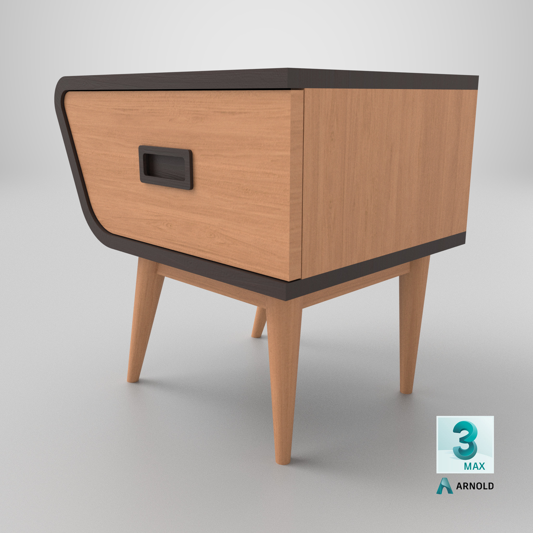 Mid-Century Modern Side Table Helsinki Low-poly 3D model_14