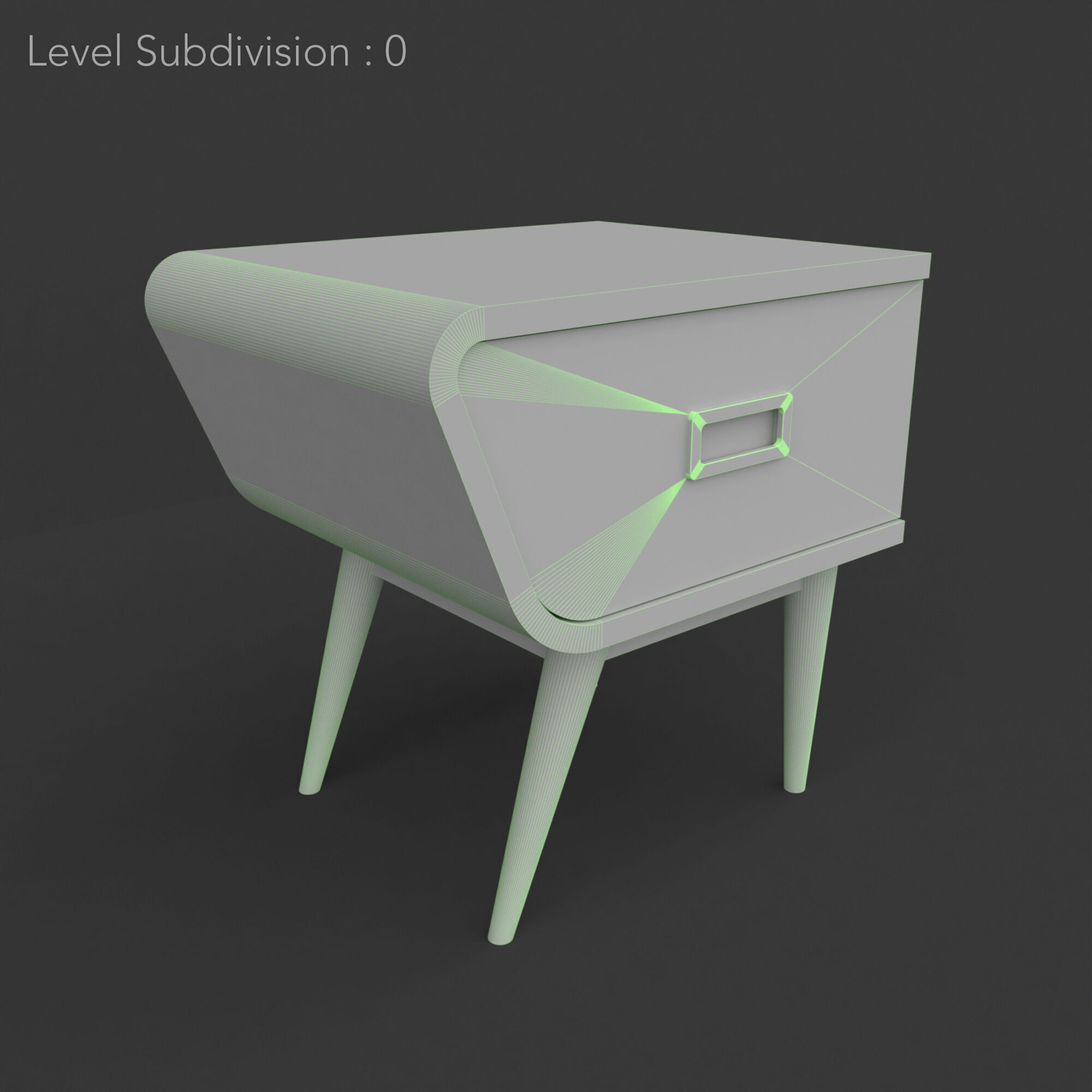 Mid-Century Modern Side Table Helsinki Low-poly 3D model_9