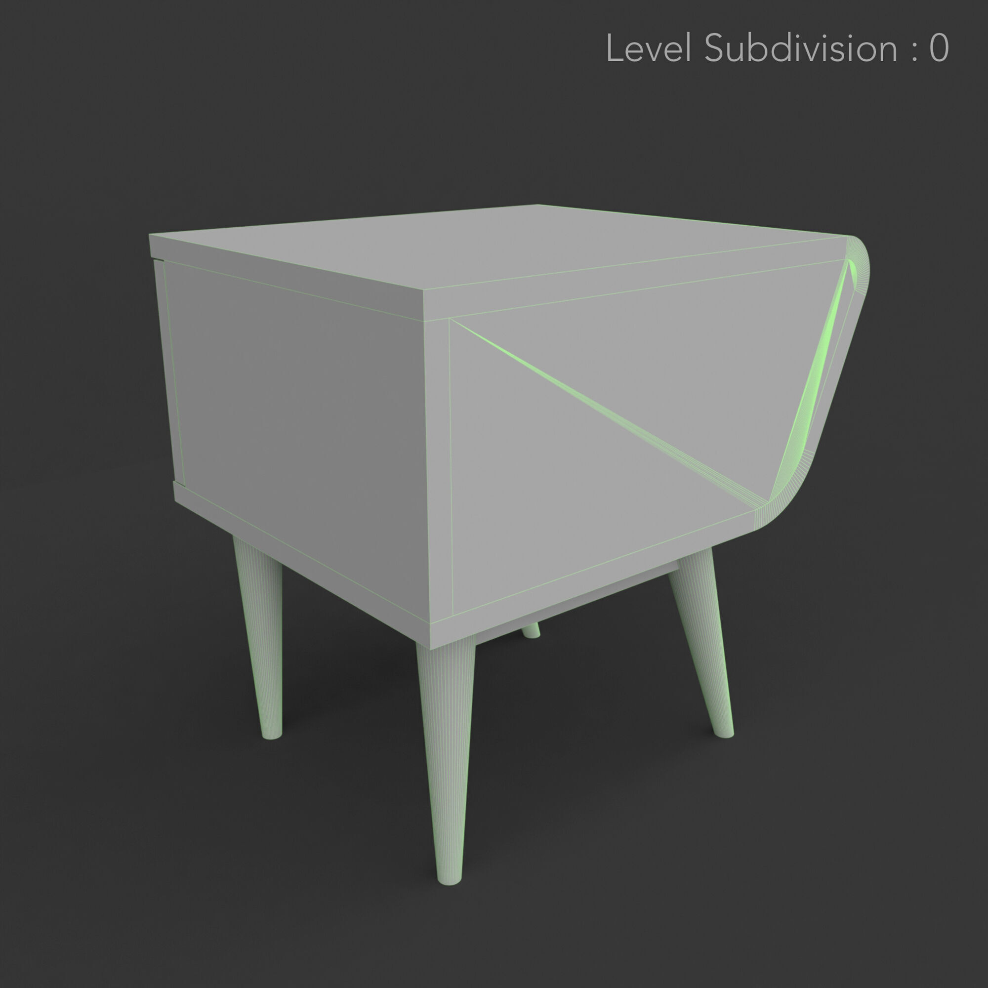 Mid-Century Modern Side Table Helsinki Low-poly 3D model_10