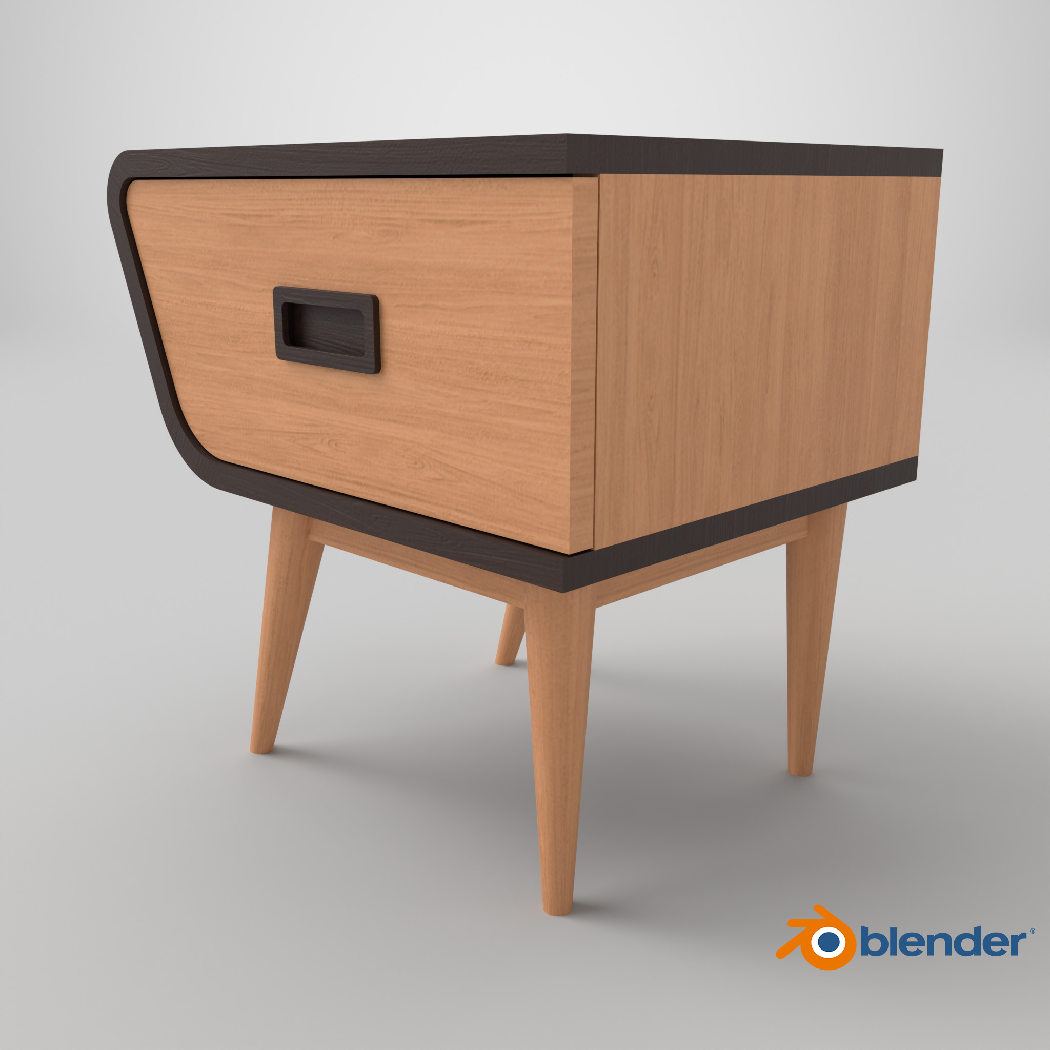 Mid-Century Modern Side Table Helsinki Low-poly 3D model_11